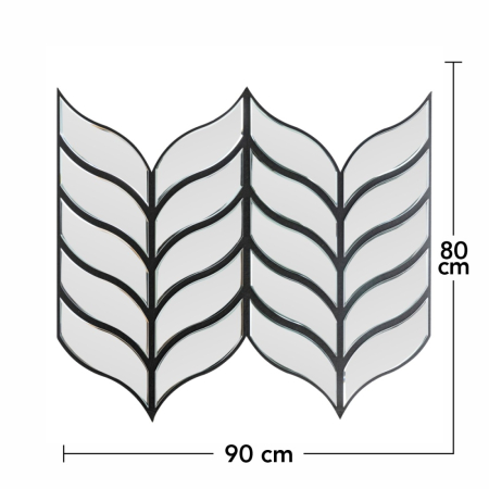 Panou riflaj acustic decorativ, Oglinda si pasla, Naimeed D6777, 90x80x1.2cm, Gri [6]