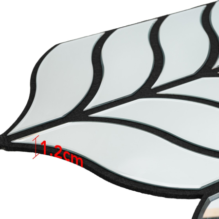 Panou riflaj acustic decorativ, Oglinda si pasla, Naimeed D6777, 90x80x1.2cm, Gri [2]