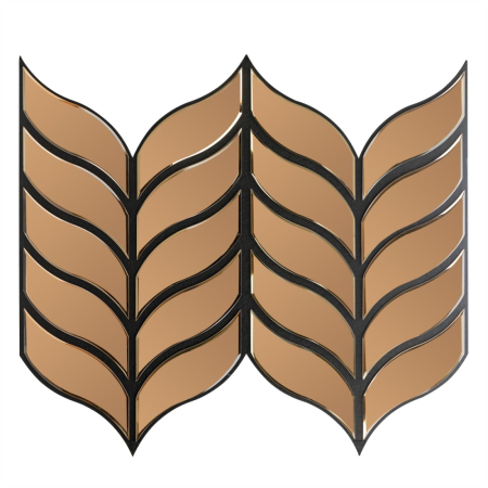 Panouri Decorative - Panou riflaj acustic decorativ, Oglinda si pasla, Naimeed D6778, 90x80x1.2cm, Maro