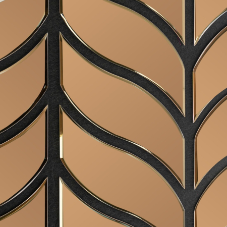 Panou riflaj acustic decorativ, Oglinda si pasla, Naimeed D6778, 90x80x1.2cm, Maro [1]