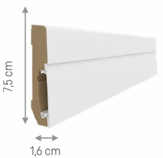 Plinte, Plinte PVC, Plinte MDF - Plintă Estilo VOX Alb, MDF, 65x2400x16mm