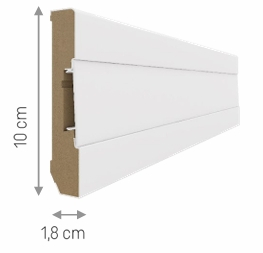 Plinte, Plinte PVC, Plinte MDF - Plintă Estilo VOX Alb, MDF, 65x2400x16mm