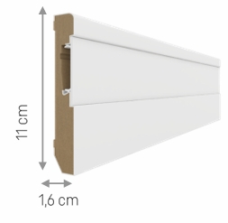 Plinte, Plinte PVC, Plinte MDF - Plintă Estilo VOX Alb, MDF, 65x2400x16mm