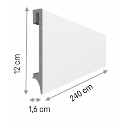 Plinte, Plinte PVC, Plinte MDF - Plintă Vox Espumo Alb, 120 × 2400 × 16 mm