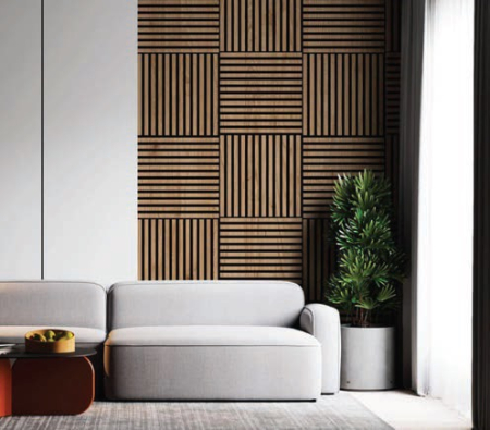 Riflaje Decorative - Riflaj Interior Profiline, MDF Castan 600X600X21 mm