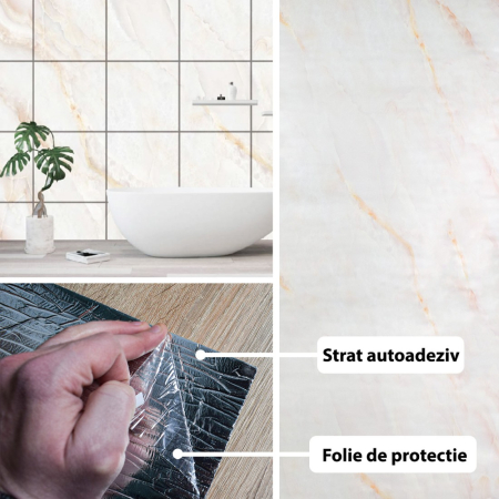 Rola panou autoadeziv, Naimeed D5681, design modern, 2mm grosime, 60x300cm, Crem [1]