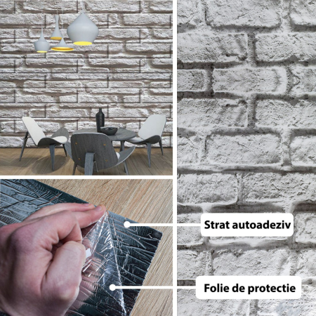 Rola panou autoadeziv, Naimeed D5693, design modern, 2mm grosime, 60x300cm, Gri [1]