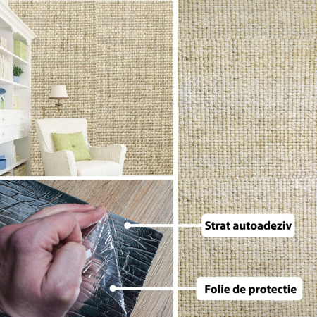 Rola panou autoadeziv, Naimeed D5703, design modern, 2mm grosime, 60x300cm, Crem [1]