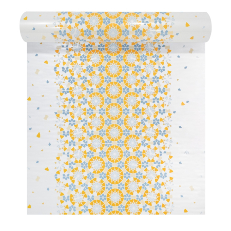 Panouri Decorative Tip Rola - Rola panou autoadeziv, Naimeed D5706, design modern, 2mm grosime, 60x300cm, Galben/Albastru