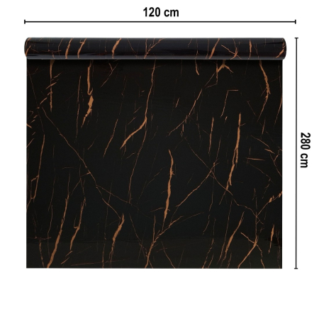 Rola panou autoadeziv, Naimeed D7366, design modern, 2.5mm grosime, 120x280cm, Negru [1]