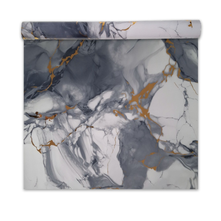 Panouri Decorative Tip Rola - Rola panou autoadeziv, PET premium, cu pelicula protectoare, Naimeed D7402, design modern, 2.5mm grosime, 120x280cm, Gri
