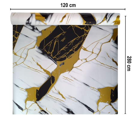 Rola panou autoadeziv, PET premium, cu pelicula protectoare, Naimeed D7405, design modern, 2.5mm grosime, 120x280cm, Alb [1]