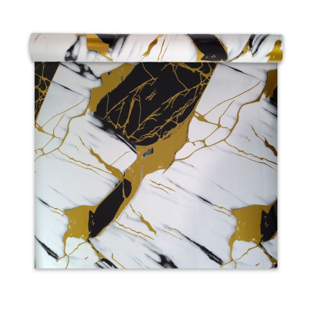 Panouri Decorative Tip Rola - Rola panou autoadeziv, PET premium, cu pelicula protectoare, Naimeed D7405, design modern, 2.5mm grosime, 120x280cm, Alb