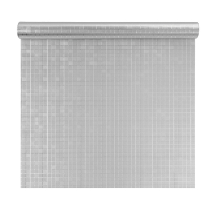 Panouri Decorative Tip Rola - Rola panou autoadeziv, PET premium, Naimeed D7424, design 3D cu model in relief, 2.5mm grosime, 120x280cm, Argintiu
