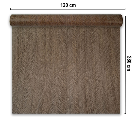 Rola panou autoadeziv, PVC premium, Naimeed D7412, textura usor in relief, cu aspect lemnos, 2.5mm grosime, 120x280cm, Maro [1]