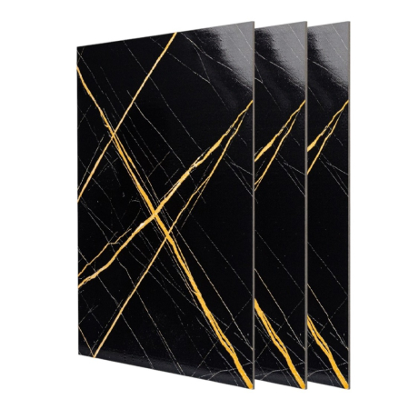 Panouri Decorative - Set 3 panouri cristal carbon, Naimeed D6727, ultrarezistent, flexibil, 120x89cm, 5mm grosime, tehnologie moderna, rezistent la umezeala