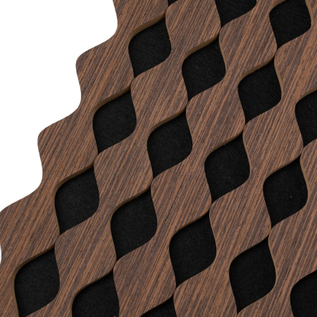 Set 3 Panouri riflaj acustic decorativ, MDF si pasla, Naimeed D6232, 240x30x1.8cm, Nuc [2]