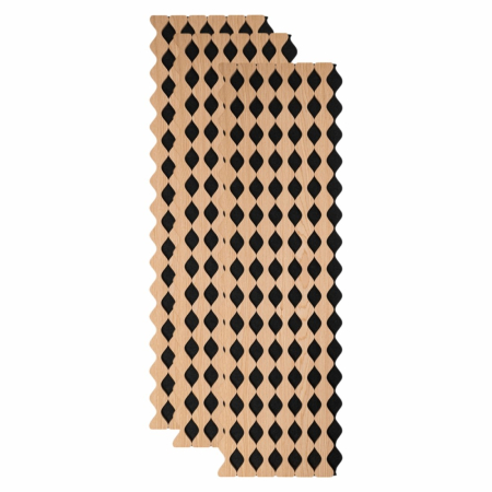 Panouri Acustice - Set 3 Panouri riflaj acustic decorativ, MDF si pasla, Naimeed D6233, 240x30x1.8cm, Castan