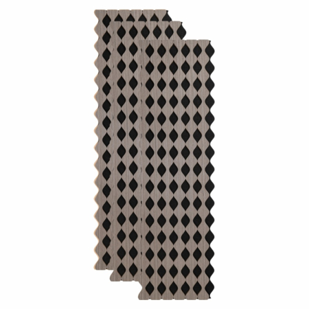 Panouri Acustice - Set 3 Panouri riflaj acustic decorativ, MDF si pasla, Naimeed D6234, 240x30x1.8cm, Gri