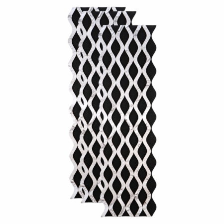 Panouri Acustice - Set 3 Panouri riflaj acustic decorativ, MDF si pasla, Naimeed D6238, 240x30x1.8cm, Alb