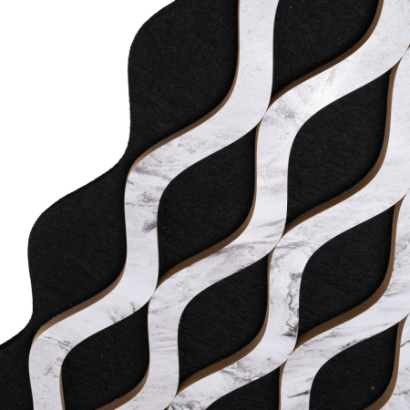 Set 3 Panouri riflaj acustic decorativ, MDF si pasla, Naimeed D6238, 240x30x1.8cm, Alb [2]