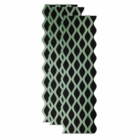 Panouri Acustice - Set 3 Panouri riflaj acustic decorativ, MDF si pasla, Naimeed D6240, 240x30x1.8cm, Verde