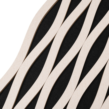 Set 3 Panouri riflaj acustic decorativ, MDF si pasla, Naimeed D6241, 240x30x1.8cm, Stejar [2]