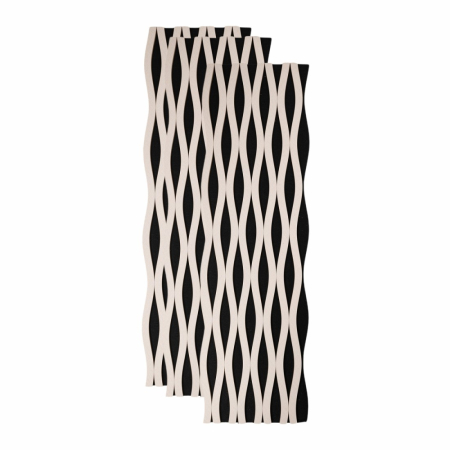 Panouri Acustice - Set 3 Panouri riflaj acustic decorativ, MDF si pasla, Naimeed D6241, 240x30x1.8cm, Stejar