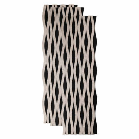 Panouri Acustice - Set 3 Panouri riflaj acustic decorativ, MDF si pasla, Naimeed D6243, 240x30x1.8cm, Gri