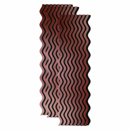 Panouri Acustice - Set 3 Panouri riflaj acustic decorativ, MDF si pasla, Naimeed D6244, 240x30x1.8cm, Visin
