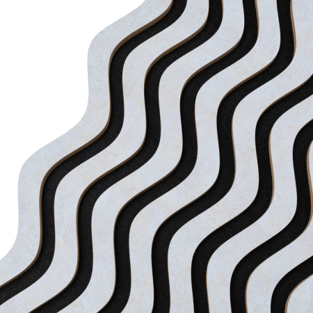 Set 3 Panouri riflaj acustic decorativ, MDF si pasla, Naimeed D6245, 240x30x1.8cm, Gri [2]