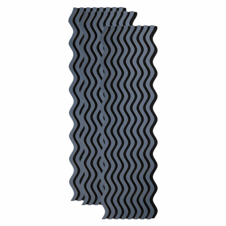 Panouri Acustice - Set 3 Panouri riflaj acustic decorativ, MDF si pasla, Naimeed D6246, 240x30x1.8cm, Gri Inchis