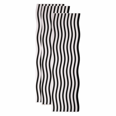 Panouri Decorative - Set 3 Panouri riflaj acustic decorativ, MDF si pasla, Naimeed D6248, 240x30x1.8cm, Alb
