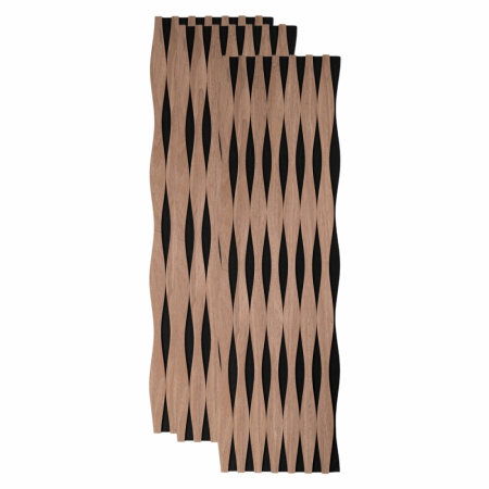 Panouri Decorative - Set 3 Panouri riflaj acustic decorativ, MDF si pasla, Naimeed D6250, 240x30x1.8cm, Tec
