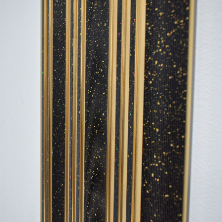 Set 5 panouri decorative, riflaj, polimer rigid, Naimeed D5504, 270x30x0.5cm, Negru/Auriu [3]