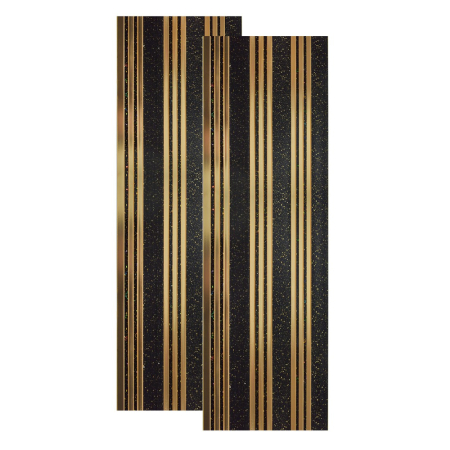 Set 5 panouri decorative, riflaj, polimer rigid, Naimeed D5504, 270x30x0.5cm, Negru/Auriu [1]