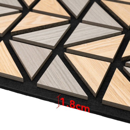 Set 5 Panouri riflaje acustice decorative, HDF si pasla, Naimeed D6750, 50x50x1.8cm, Multicolor [2]