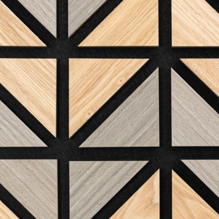 Set 5 Panouri riflaje acustice decorative, HDF si pasla, Naimeed D6750, 50x50x1.8cm, Multicolor [1]