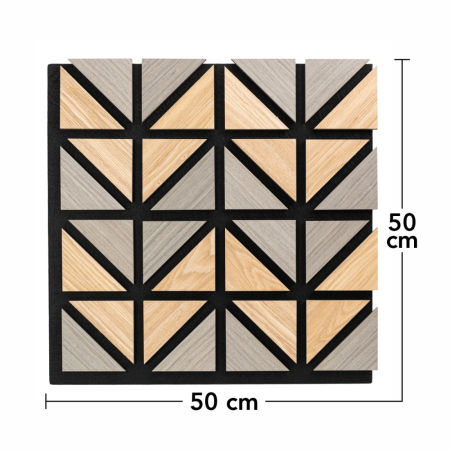 Set 5 Panouri riflaje acustice decorative, HDF si pasla, Naimeed D6750, 50x50x1.8cm, Multicolor [7]
