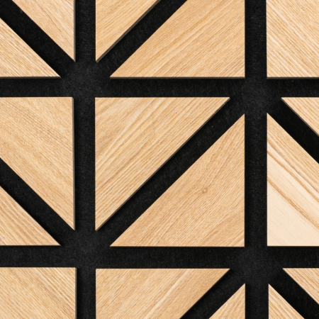 Set 5 Panouri riflaje acustice decorative, HDF si pasla, Naimeed D6751, 50x50x1.8cm, Stejar [1]
