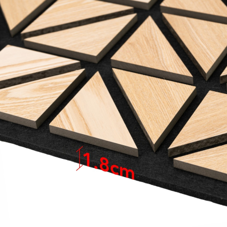 Set 5 Panouri riflaje acustice decorative, HDF si pasla, Naimeed D6751, 50x50x1.8cm, Stejar [2]