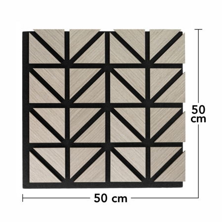 Set 5 Panouri riflaje acustice decorative, HDF si pasla, Naimeed D6752, 50x50x1.8cm, Gri [7]