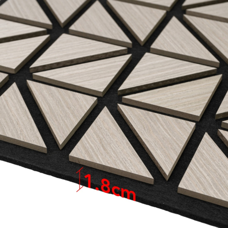Set 5 Panouri riflaje acustice decorative, HDF si pasla, Naimeed D6752, 50x50x1.8cm, Gri [2]