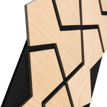 Set 5 Panouri riflaje acustice decorative, HDF si pasla, Naimeed D6754, 85x48x1.8cm, Stejar deschis [2]