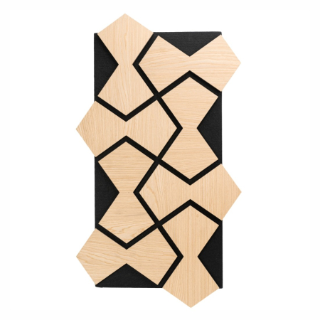 Set 5 Panouri riflaje acustice decorative, HDF si pasla, Naimeed D6755, 85x48x1.8cm, Stejar [1]