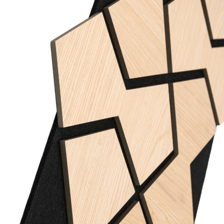 Set 5 Panouri riflaje acustice decorative, HDF si pasla, Naimeed D6755, 85x48x1.8cm, Stejar [2]