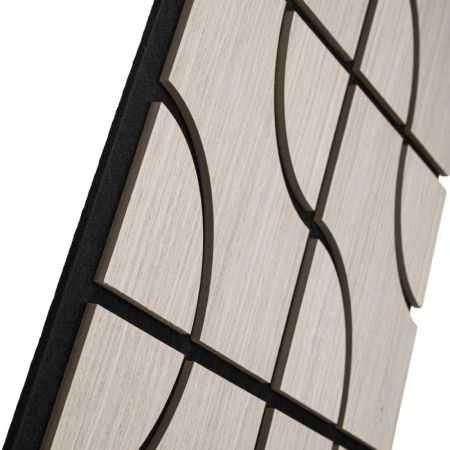 Set 5 Panouri riflaje acustice decorative, HDF si pasla, Naimeed D6757, 90x45x1.8cm, Gri [2]