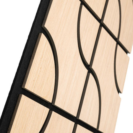 Set 5 Panouri riflaje acustice decorative, HDF si pasla, Naimeed D6758, 90x45x1.8cm, Stejar [2]