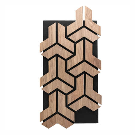Set 5 Panouri riflaje acustice decorative, HDF si pasla, Naimeed D6760, 90x45x1.8cm, Stejar [1]