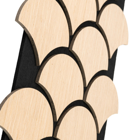 Set 5 Panouri riflaje acustice decorative, HDF si pasla, Naimeed D6763, 60x40x1.8cm, Stejar [2]